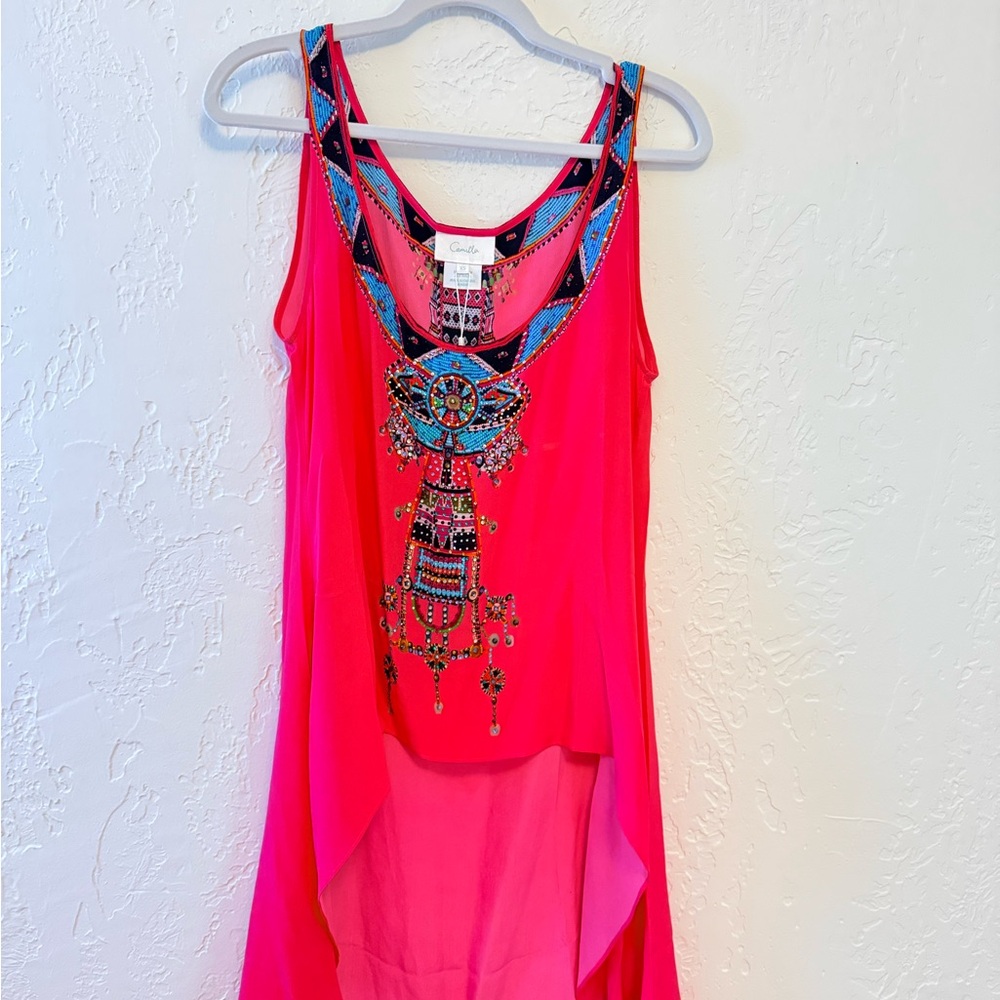 Camilla silk asymmetrical top